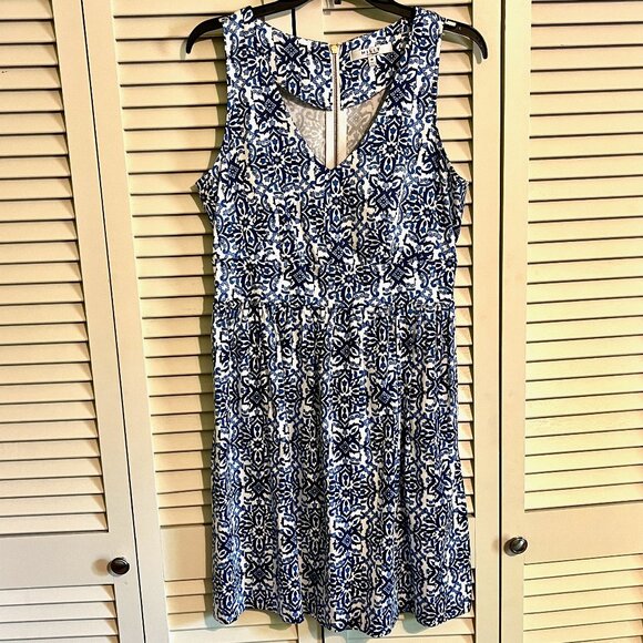 Milly Banvin Dress * Size 10 * Cotton Spandex * Pockets! * Flowing Skirt - Picture 2 of 7